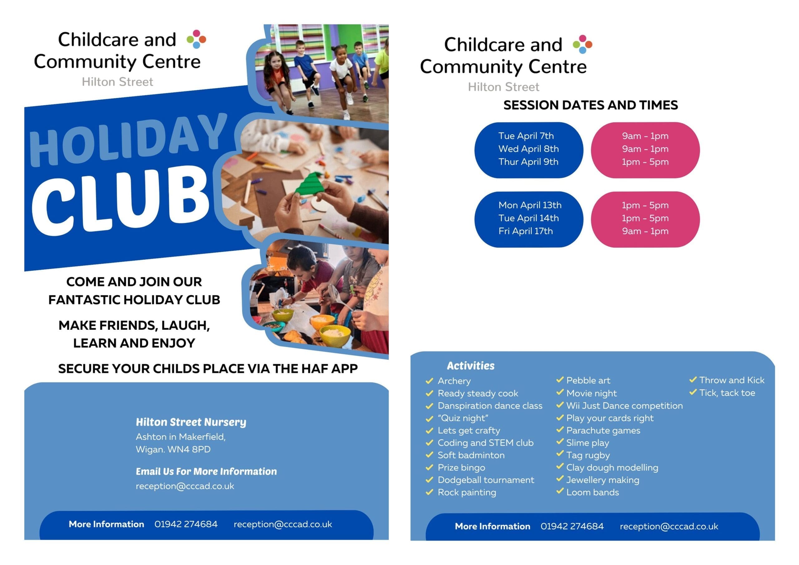 Lcc Haf Programme Poster.pdf HAF Holiday Club | CCCAD: Childcare and Community Centres, Ashton ...
